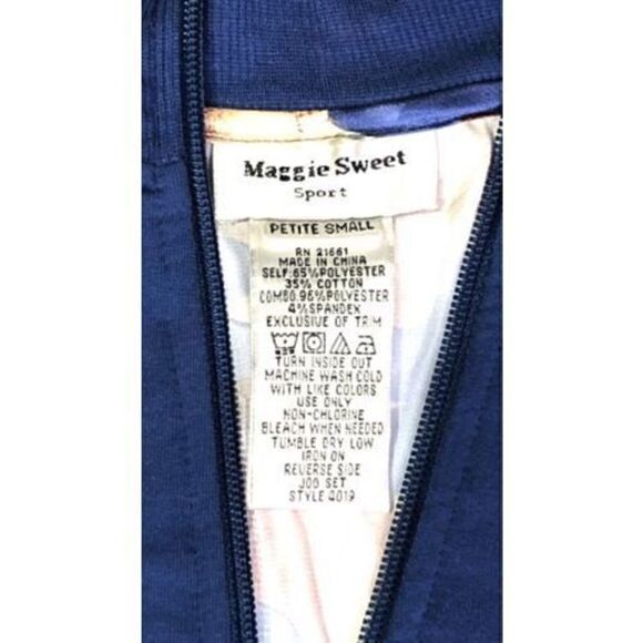 Maggie Sweet Track Jacket Size  Petite Small Floral Blue Orange - Picture 3 of 5